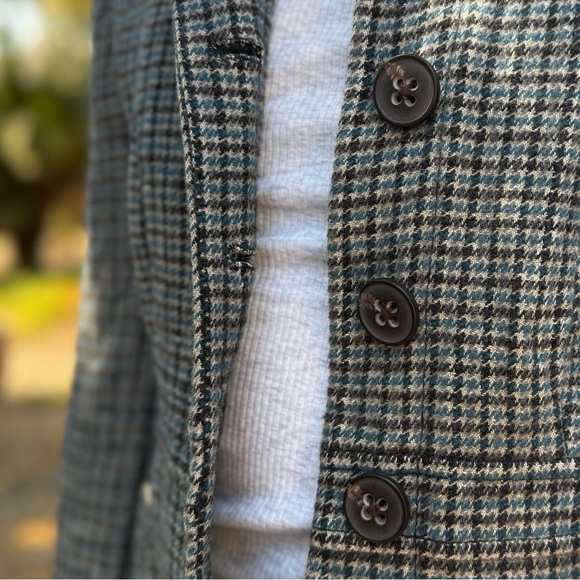 BANANA REPUBLIC 4 XS Y2K Herringbone Peplum Hem Wool Linen Blend Jacket Coat - Picture 4 of 12